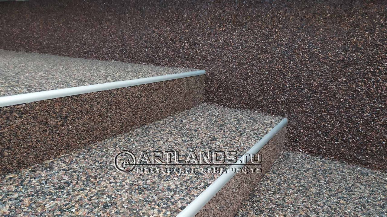 Укладка покрытия каменный ковёр Art Gravel на ступени, лестницы и крыльцо в Санкт-Петербурге (Спб и область) фото наших работ 2