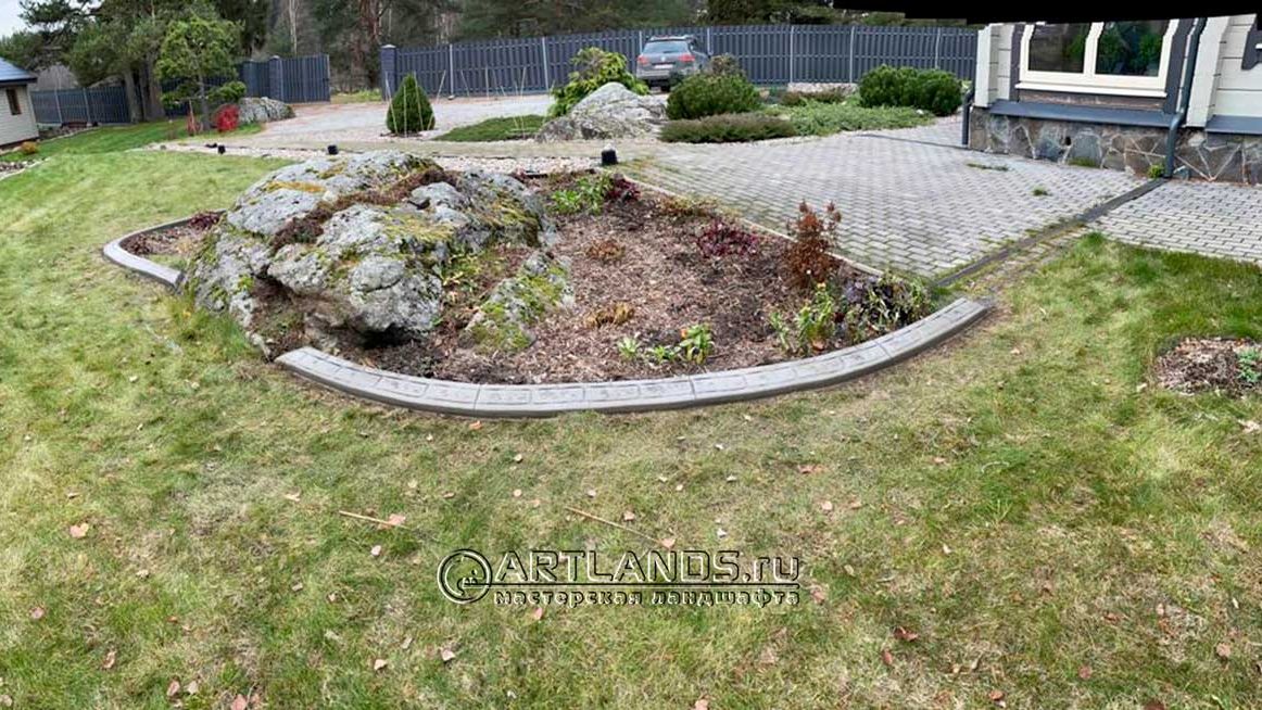 Ландшафтная окантовка Евроборд - гибкий ландшафтный бордюр из бетона для вашего сада и дорожек 8