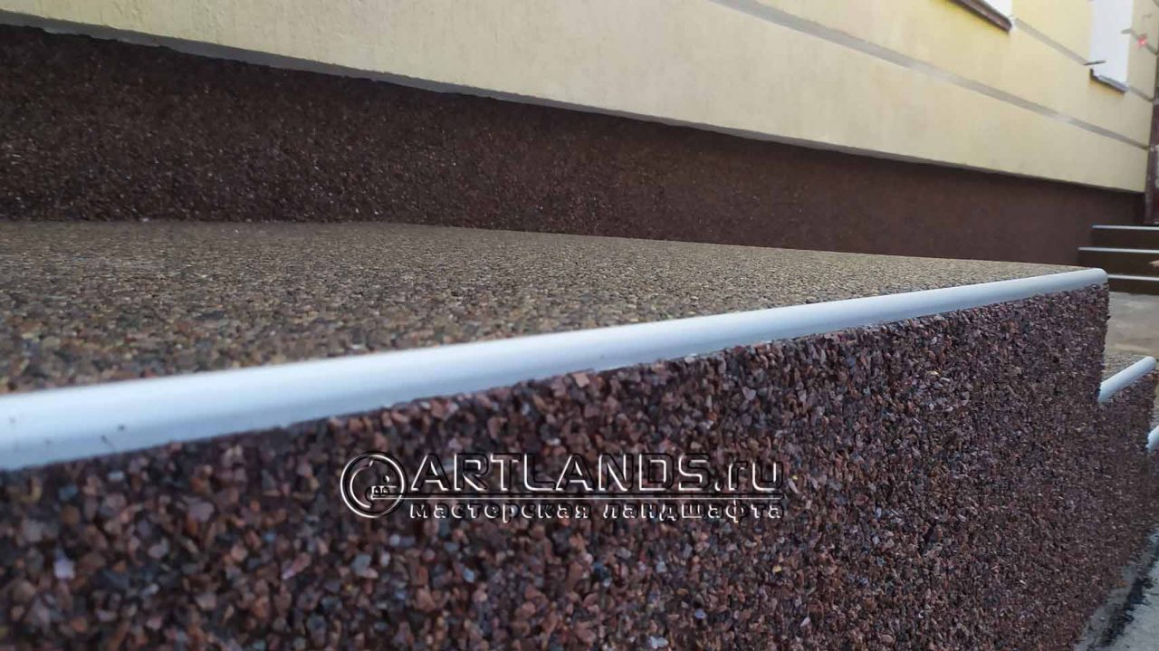 Покрытие Art gravel Open Top каменный ковёр на цоколь и фасад (фото выполненных работ) 5